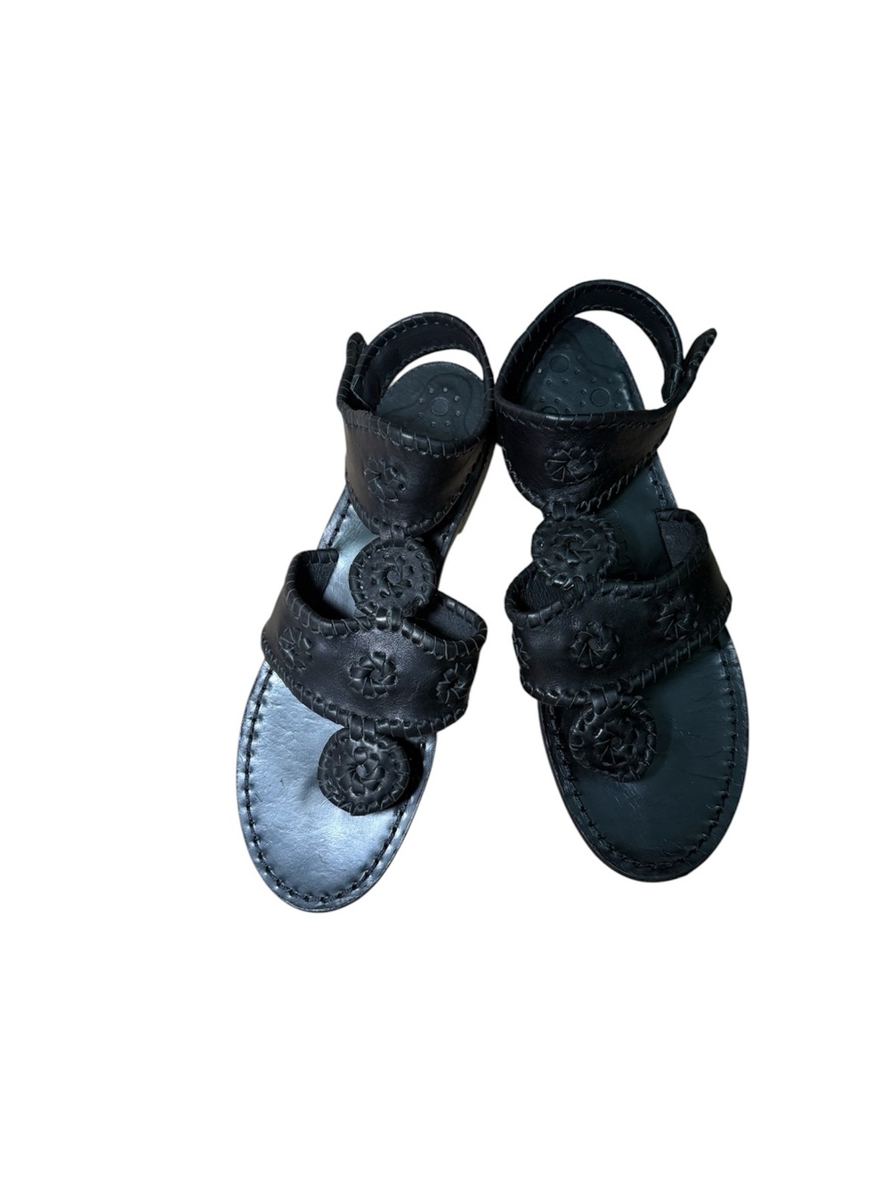Jack Rogers Black Leather Navajo Gladiator Ankle Strap Sandals Size 8.5